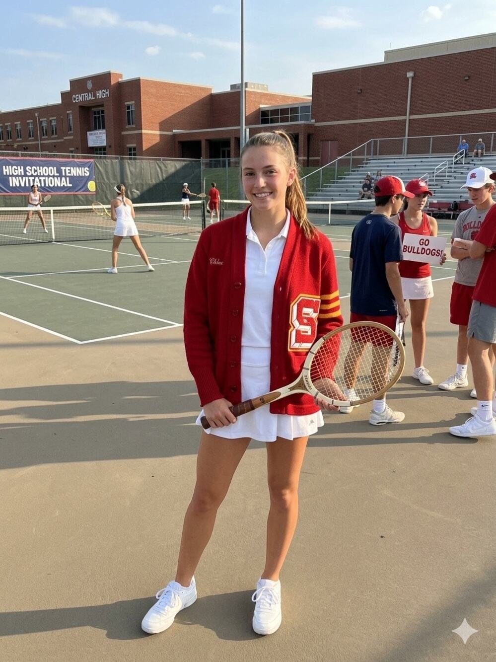 The Varsity Room high School Red Tennis Letterman Cardigan Sweater Size 34